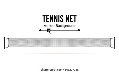 Tennis Net. Realistic Net Used In The Sport Game Of Tennis. Isolated On White. Vector Illustration