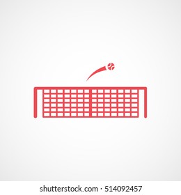 Tennis Net Red Flat Icon On White Background