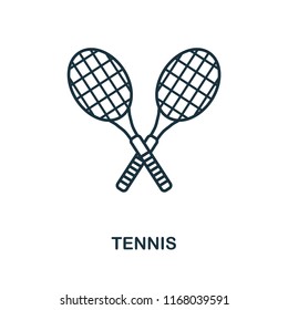 Tennis outline icon. Simple element illustration. Tennis icon in outline style design from sport equipment collection. Can be used for web, mobile and print. web design, apps, software, print.