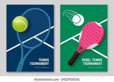 Tennis and Padel tennis championship or tournament poster design. Vector illustration