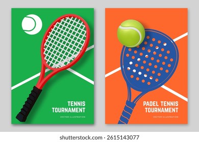 Tennis and Padel tennis championship or tournament poster design. Vector illustration