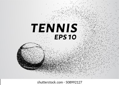 Tennis of particles. A tennis ball consists of circles and points.