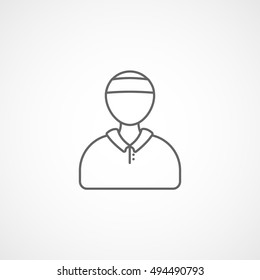 Tennis Person Man Line Icon On White Background