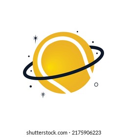 Tennis planet vector logo design. Unique tennis logotype design template.	