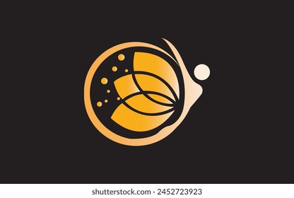 Diseño de logotipo de Vector de planeta de tenis. Plantilla única de diseño de logotipo de tenis. Vector profesional