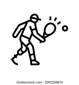 tennis play person with a disability athlete line icon vector. tennis play person with a disability athlete sign. isolated contour symbol black illustration