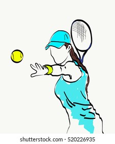 テニス 女 のイラスト素材 画像 ベクター画像 Shutterstock