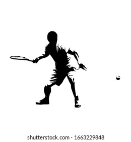 Tennis player, abstract isolated vector silhouette