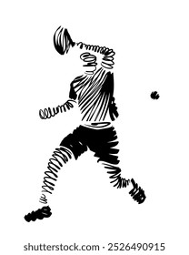 Tennis player, abstract vector illustration