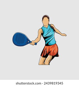 Jugador de tenis atleta brillante estilizado vector