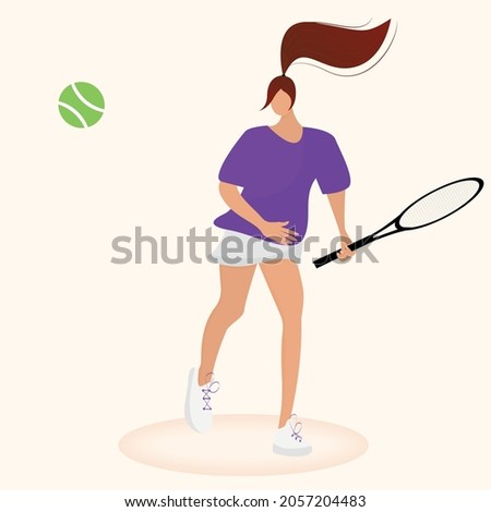 tennis player and ball is flying. Vector illustration in a flat style for a banner, a sports segment website