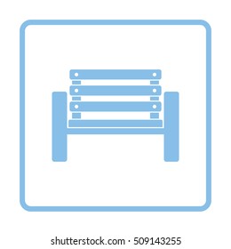 Tennis player bench icon. Blue frame design. Vector illustration.