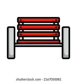 Tennis Player Bench Icon. Editable Bold Outline With Color Fill Design. Vector Illustration.