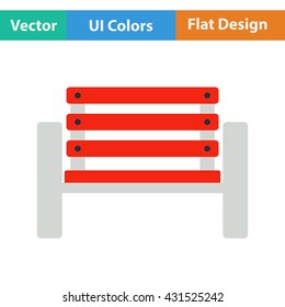 Tennis player bench icon. Flat design. Vector illustration.