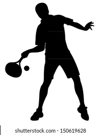 Tennis Player Boy Silhouette Vector