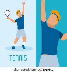 Tennis player cartoon