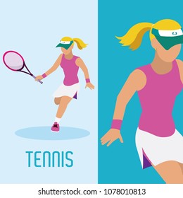 Tennis player cartoon
