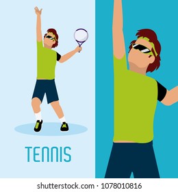 Tennis player cartoon