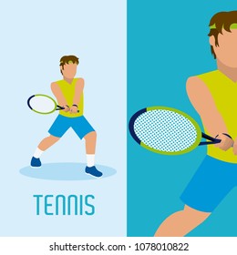 Tennis player cartoon