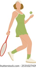 Cartoon-Charakter für Tennisspieler einzeln auf weißem Hintergrund. Vektorgrafik-Design.