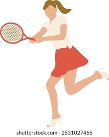 Cartoon-Charakter für Tennisspieler einzeln auf weißem Hintergrund. Vektorgrafik-Design.