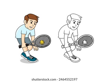 Tennis Player Cartoon Design Illustration vector eps format , suitable for your design needs, logo, illustration, animation, etc.