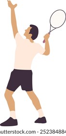 Tennis Player Character with Flat Cartoon Concept. Vector Illustration Design