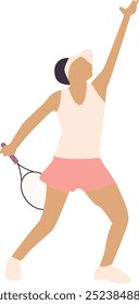 Tennis Player Character with Flat Cartoon Concept. Vector Illustration Design