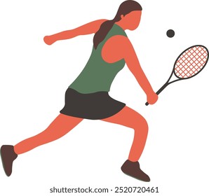 Tennis Player Character Illustration. Vector Graphic in Flat Cartoon Concept.