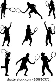tennis player collection 2 vector