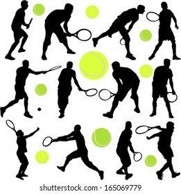 tennis player collection - vector 6