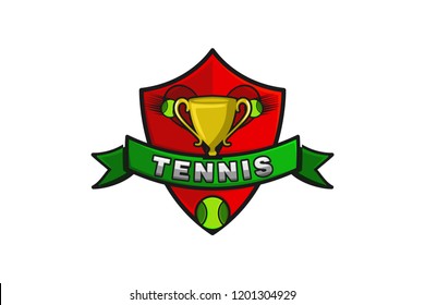 tennis player, tennis cup logo Designs Inspiration Isolated on White Background