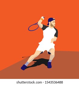 tennis player flat design design illustrator