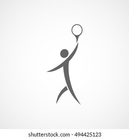 Tennis Player Flat Icon On White Background