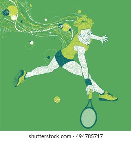 Tennis player with a graphics trail