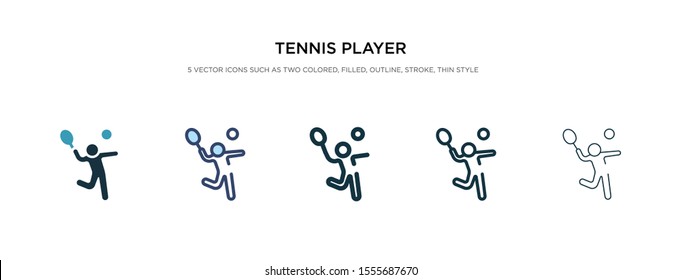 tennis player icon in different style vector illustration. two colored and black tennis player vector icons designed in filled, outline, line and stroke style can be used for web, mobile, ui