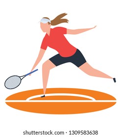 Tennis player icon in isometric vector design