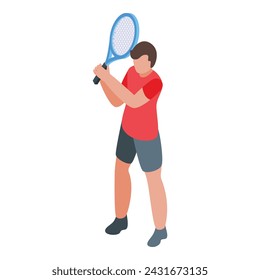 Tennis player icon isometric vector. Sport school. Speed play athlete