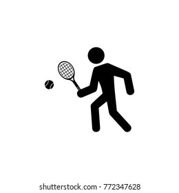 tennis player icon. Silhouette of an athlete icon. Sportsman element icon. Premium quality graphic design. Signs, outline symbols collection icon for websites, web design on white background