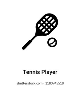 Tennis Player icon vector isolated on white background, logo concept of Tennis Player sign on transparent background, filled black symbol