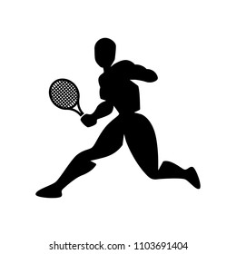 Tennis player icon vector in trendy flat style isolated on white background