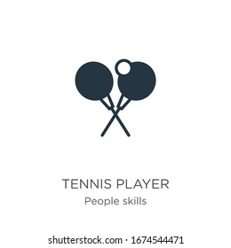 Tennis player icon vector. Trendy flat tennis player icon from people skills collection isolated on white background. Vector illustration can be used for web and mobile graphic design, logo, eps10