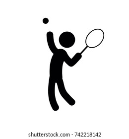 tennis player icon, tennis icon vector, in trendy flat style isolated on white background. tennis icon image, tennis icon illustration