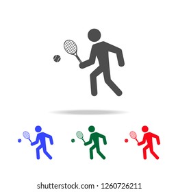 Tennis player  icons. Elements of sport element in multi colored icons. Premium quality graphic design icon. Simple icon for websites, web design, mobile app, info graphics