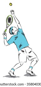 tennis player illustration man