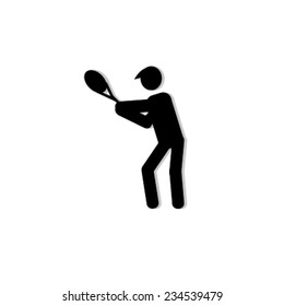 Tennis player illustration over white color background