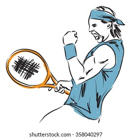 tennis player illustration win