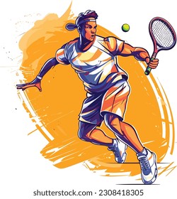 Tennis Player  isolated on a white background, Tennis Player Sports Player vector design