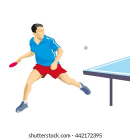 Tennis Player Isolated Vector Icon, Sport Wallpaper and  Athlete flat image