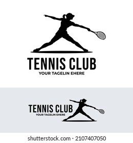 Tennis player logo design template